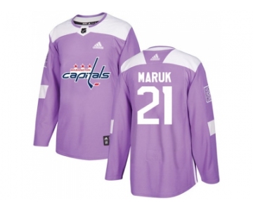 Men Adidas Washington Capitals #21 Dennis Maruk Purple Authentic Fights Cancer Stitched NHL Jersey