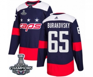 Men Adidas Washington Capitals #65 Andre Burakovsky Authentic Navy Blue 2018 Stadium Series 2018 Stanley Cup Final Champions NHL Jersey
