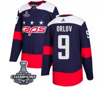 Men Adidas Washington Capitals #9 Dmitry Orlov Authentic Navy Blue 2018 Stadium Series 2018 Stanley Cup Final Champions NHL Jersey