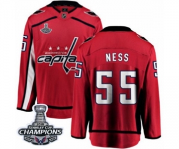 Men Washington Capitals #55 Aaron Ness Fanatics Branded Red Home Breakaway 2018 Stanley Cup Final Champions NHL Jersey