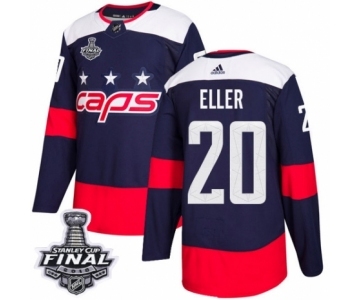 Men's Adidas Washington Capitals #20 Lars Eller Authentic Navy Blue 2018 Stadium Series 2018 Stanley Cup Final NHL Jersey