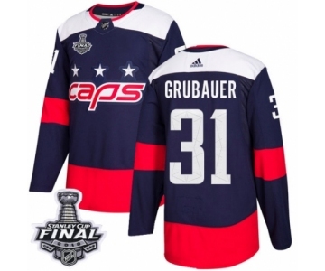 Men's Adidas Washington Capitals #31 Philipp Grubauer Authentic Navy Blue 2018 Stadium Series 2018 Stanley Cup Final NHL Jersey