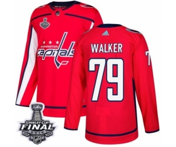 Men's Adidas Washington Capitals #79 Nathan Walker Authentic Red Home 2018 Stanley Cup Final NHL Jersey