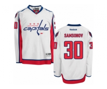 Men's Reebok Washington Capitals #30 Ilya Samsonov Authentic White Away NHL Jersey