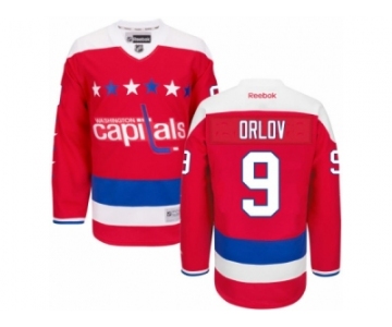 Men's Reebok Washington Capitals #9 Dmitry Orlov Authentic Red Third NHL Jersey