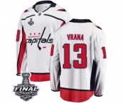Men's Washington Capitals #13 Jakub Vrana Fanatics Branded White Away Breakaway 2018 Stanley Cup Final NHL Jersey Men's Washington Capitals #13 Jakub Vrana Fanatics Branded White Away Breakaway 2018 Stanley Cup Final NHL Jersey