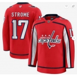Men's Washington Capitals #17 Dylan Strome Red 2024-25 Home Stitched Hockey Jersey