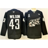 Men's Washington Capitals #43 Tom Wilson Black Cherry Blossom With A Patch Stitched Hockey Jersey