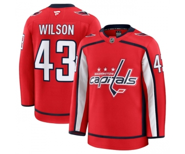 Men's Washington Capitals #43 Tom Wilson Red 2024-25 Home Stitched Hockey Jersey