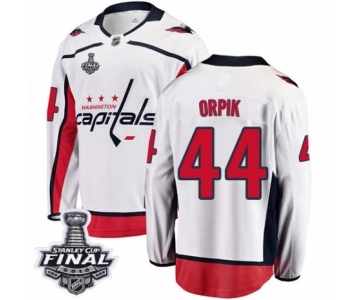 Men's Washington Capitals #44 Brooks Orpik Fanatics Branded White Away Breakaway 2018 Stanley Cup Final NHL Jersey