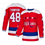 Men's Washington Capitals #48 Logan Thompson Authentic Red Alternate Jersey Men's Washington Capitals #48 Logan Thompson Authentic Red Alternate Jersey