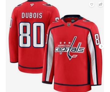 Men's Washington Capitals #80 Pierre-Luc Dubois Red 2024-25 Home Stitched Hockey Jersey