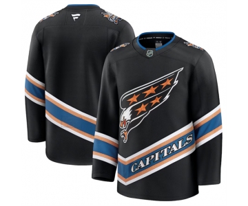 Men's Washington Capitals Blank Black 2024-25 Alternate Stitched Hockey Jersey
