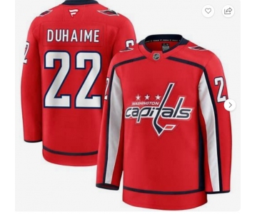 Men's Washington Capitals#22 Brandon Duhaime Red 2024-25 Home Stitched Hockey Jersey
