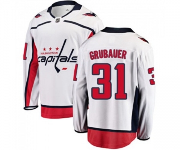 Washington Capitals #31 Philipp Grubauer Fanatics Branded White Away Breakaway NHL Jersey