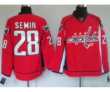 nhl washington capital #28 semin red