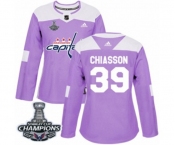 Women Adidas Washington Capitals #39 Alex Chiasson Authentic Purple Fights Cancer Practice 2018 Stanley Cup Final Champions NHL Jersey