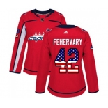 Women Adidas Washington Capitals #42 Martin Fehervary Authentic Red USA Flag Fashion NHL Jersey