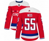 Women Adidas Washington Capitals #55 Aaron Ness Authentic Red Alternate NHL Jersey