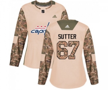 Women Adidas Washington Capitals #67 Riley Sutter Authentic Camo Veterans Day Practice NHL Jersey