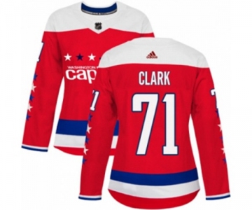 Women Adidas Washington Capitals #71 Kody Clark Authentic Red Alternate NHL Jersey