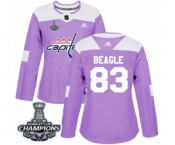 Women Adidas Washington Capitals #83 Jay Beagle Authentic Purple Fights Cancer Practice 2018 Stanley Cup Final Champions NHL Jersey