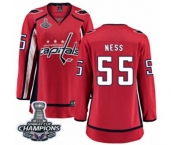 Women Washington Capitals #55 Aaron Ness Fanatics Branded Red Home Breakaway 2018 Stanley Cup Final Champions NHL Jersey