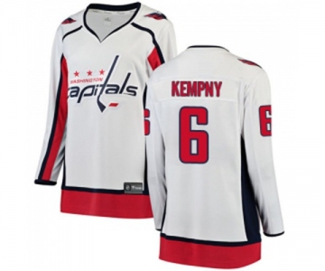 Women Washington Capitals #6 Michal Kempny Fanatics Branded White Away Breakaway NHL Jersey