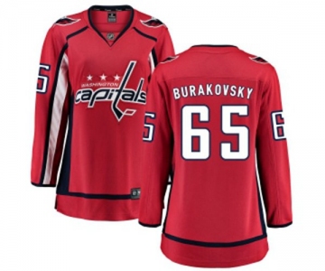 Women Washington Capitals #65 Andre Burakovsky Fanatics Branded Red Home Breakaway NHL Jersey
