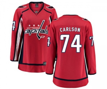 Women Washington Capitals #74 John Carlson Fanatics Branded Red Home Breakaway NHL Jersey