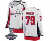 Women Washington Capitals #79 Nathan Walker Fanatics Branded White Away Breakaway 2018 Stanley Cup Final Champions NHL Jersey