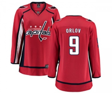 Women Washington Capitals #9 Dmitry Orlov Fanatics Branded Red Home Breakaway NHL Jersey