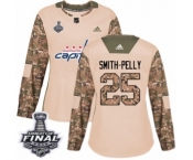 Women's Adidas Washington Capitals #25 Devante Smith-Pelly Authentic Camo Veterans Day Practice 2018 Stanley Cup Final NHL Jersey