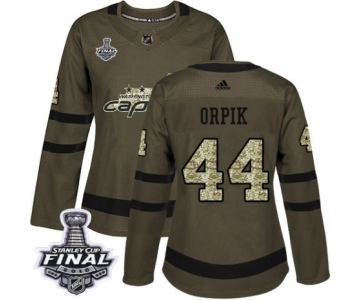 Women's Adidas Washington Capitals #44 Brooks Orpik Authentic Green Salute to Service 2018 Stanley Cup Final NHL Jersey