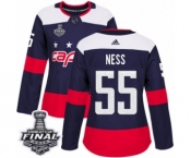Women's Adidas Washington Capitals #55 Aaron Ness Authentic Navy Blue 2018 Stadium Series 2018 Stanley Cup Final NHL Jersey