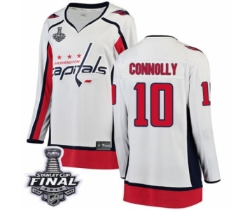 Women's Washington Capitals #10 Brett Connolly Fanatics Branded White Away Breakaway 2018 Stanley Cup Final NHL Jersey