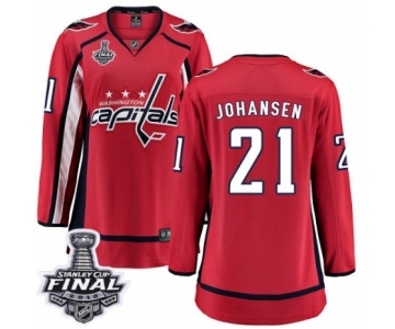 Women's Washington Capitals #21 Lucas Johansen Fanatics Branded Red Home Breakaway 2018 Stanley Cup Final NHL Jersey