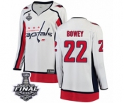 Women's Washington Capitals #22 Madison Bowey Fanatics Branded White Away Breakaway 2018 Stanley Cup Final NHL Jersey