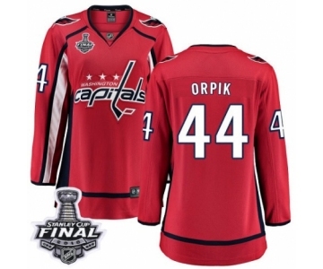Women's Washington Capitals #44 Brooks Orpik Fanatics Branded Red Home Breakaway 2018 Stanley Cup Final NHL Jersey