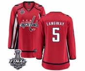 Women's Washington Capitals #5 Rod Langway Fanatics Branded Red Home Breakaway 2018 Stanley Cup Final NHL Jersey