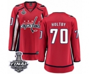 Women's Washington Capitals #70 Braden Holtby Fanatics Branded Red Home Breakaway 2018 Stanley Cup Final NHL Jersey