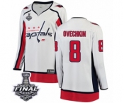 Women's Washington Capitals #8 Alex Ovechkin Fanatics Branded White Away Breakaway 2018 Stanley Cup Final NHL Jersey