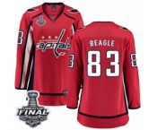 Women's Washington Capitals #83 Jay Beagle Fanatics Branded Red Home Breakaway 2018 Stanley Cup Final NHL Jersey