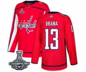 Youth Adidas Washington Capitals #13 Jakub Vrana Authentic Red Home 2018 Stanley Cup Final Champions NHL Jersey