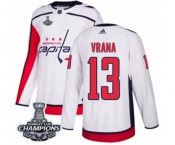 Youth Adidas Washington Capitals #13 Jakub Vrana Authentic White Away 2018 Stanley Cup Final Champions NHL Jersey