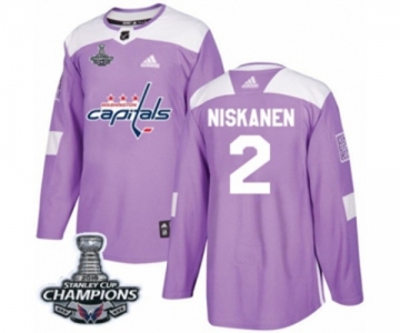 Youth Adidas Washington Capitals #2 Matt Niskanen Authentic Purple Fights Cancer Practice 2018 Stanley Cup Final Champions NHL Jersey