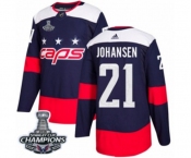 Youth Adidas Washington Capitals #21 Lucas Johansen Authentic Navy Blue 2018 Stadium Series 2018 Stanley Cup Final Champions NHL Jersey