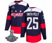 Youth Adidas Washington Capitals #25 Devante Smith-Pelly Authentic Navy Blue 2018 Stadium Series 2018 Stanley Cup Final Champions NHL Jersey