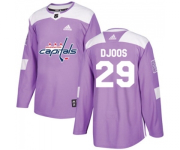 Youth Adidas Washington Capitals #29 Christian Djoos Authentic Purple Fights Cancer Practice NHL Jersey