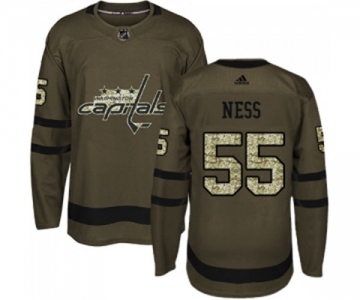 Youth Adidas Washington Capitals #55 Aaron Ness Authentic Green Salute to Service NHL Jersey